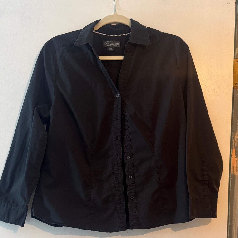 Women’s  Black Button-Up Shirt